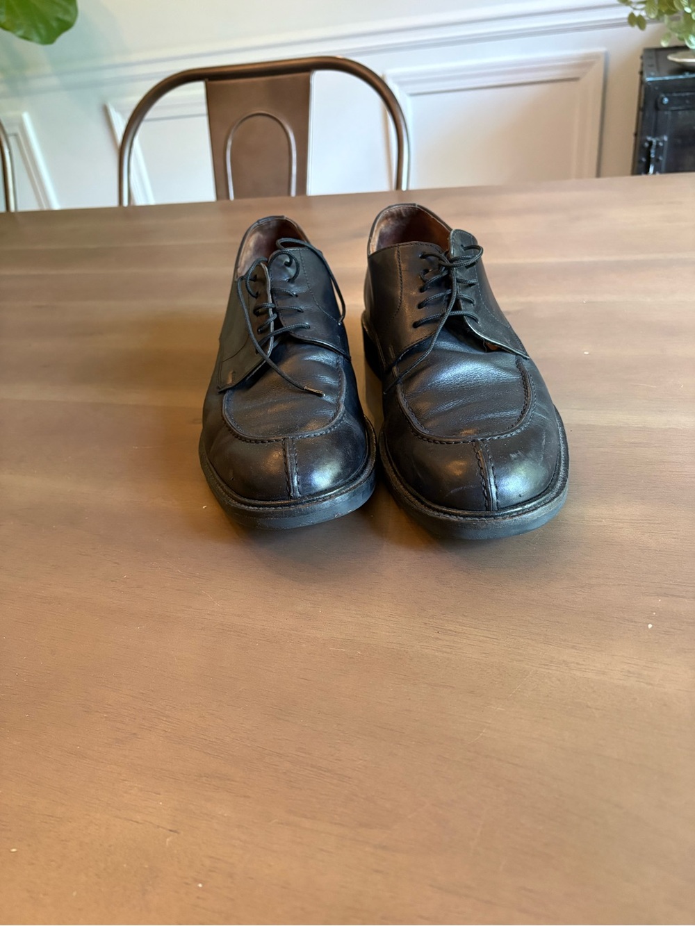 Johnston and Murphy Men's Black Leather Lace-Up Dress Shoes